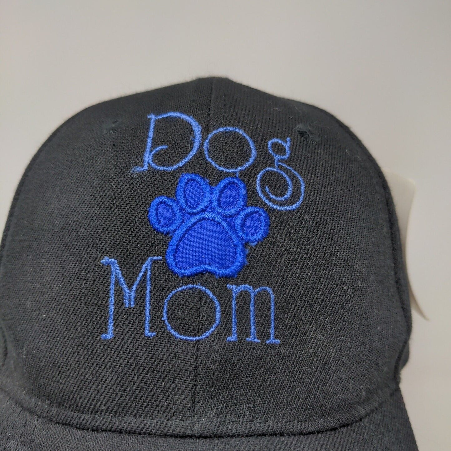 J&W Women's Strapback Hat Black Adjustable Dog Mom Embroidered Logo W/Tags