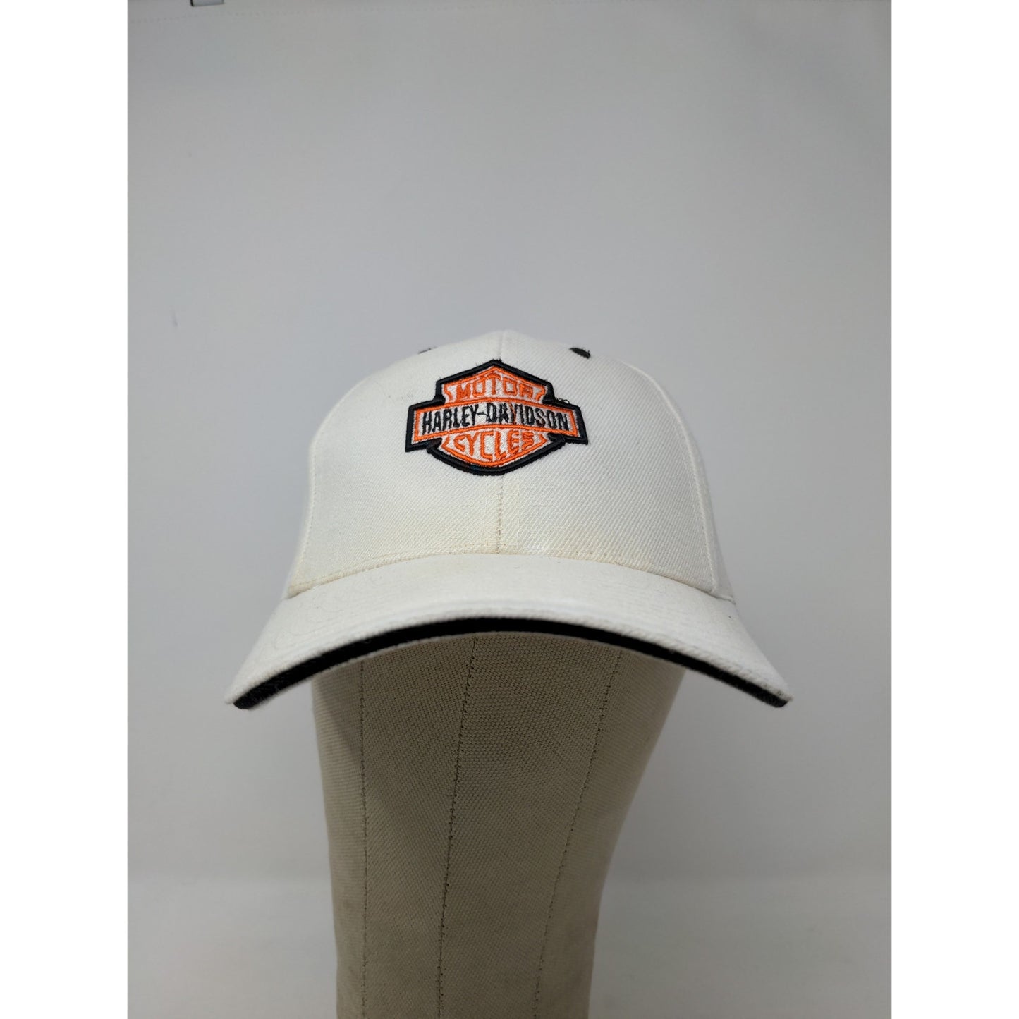 Harley Davidson Motorcycles Strapback Hat OSFA White Embroidered Logo SEE DESC