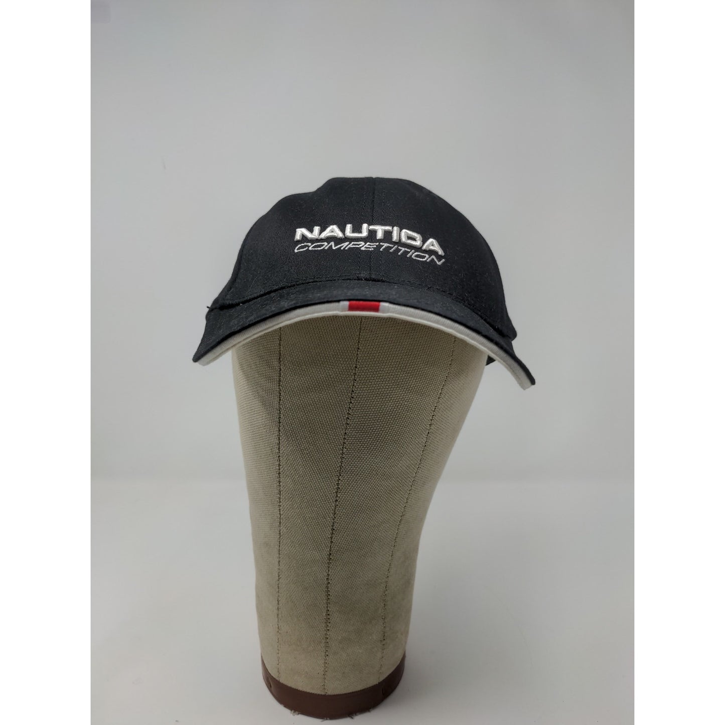 Nautica Competition Fitted Hat Size L/XL Black Embroidered Spell Out