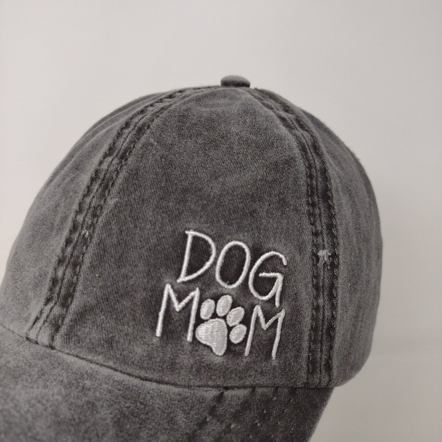 Altered State Dog Mom Slideback Hat Embroidered Paw Gray Distressed