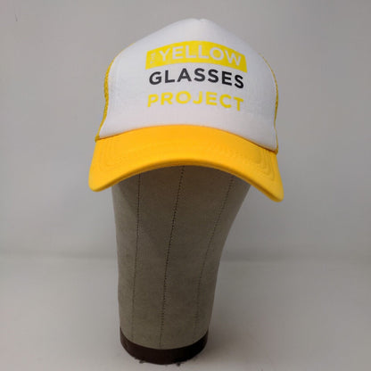 Dollar General Mens Yellow Glasses Project Snapback Mesh Back Hat Yellow White