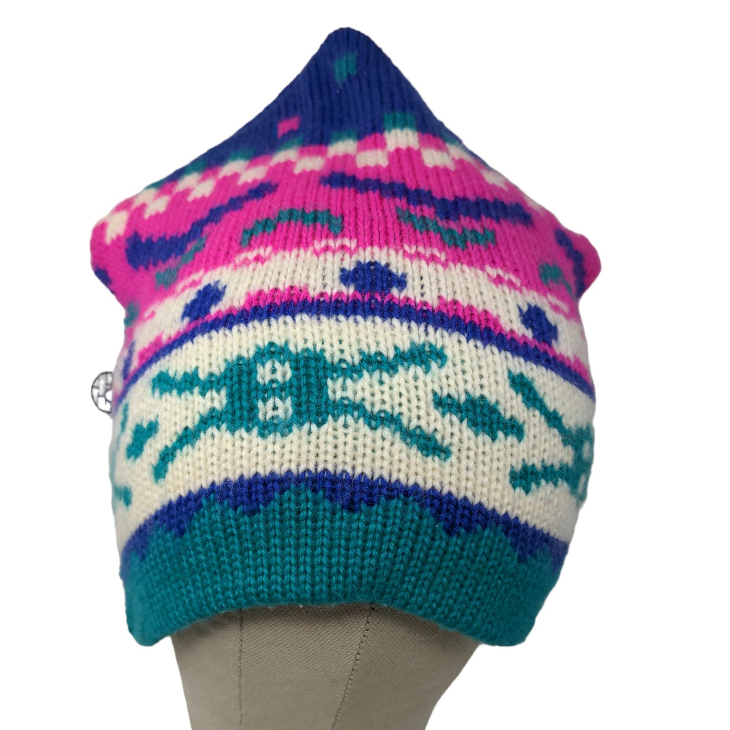 Igloos Womens Wool Beanie Hat Knit Multicolor One Size Fair Isle