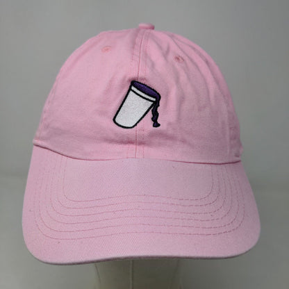 Newhattan Women's Slideback Hat Pink Size OSFA Embroidered Spilled Cup Logo