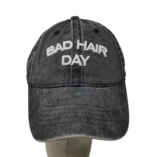 Bad Hair Day Slideback Hat Black Adjustable Embroidered Logo