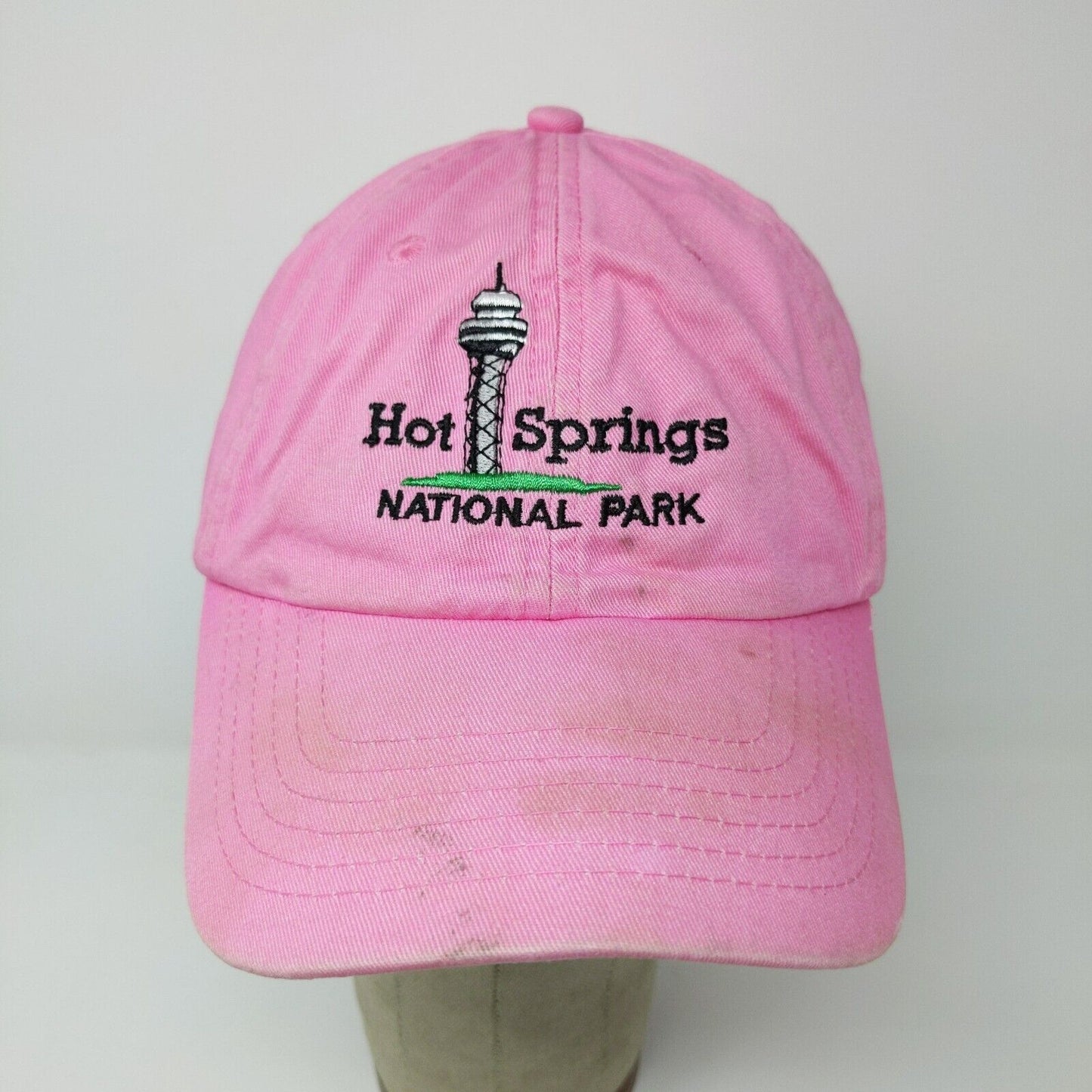 Hot Springs National Park Pink Strapback Baseball Hat Cap Adjustable Hook Loop