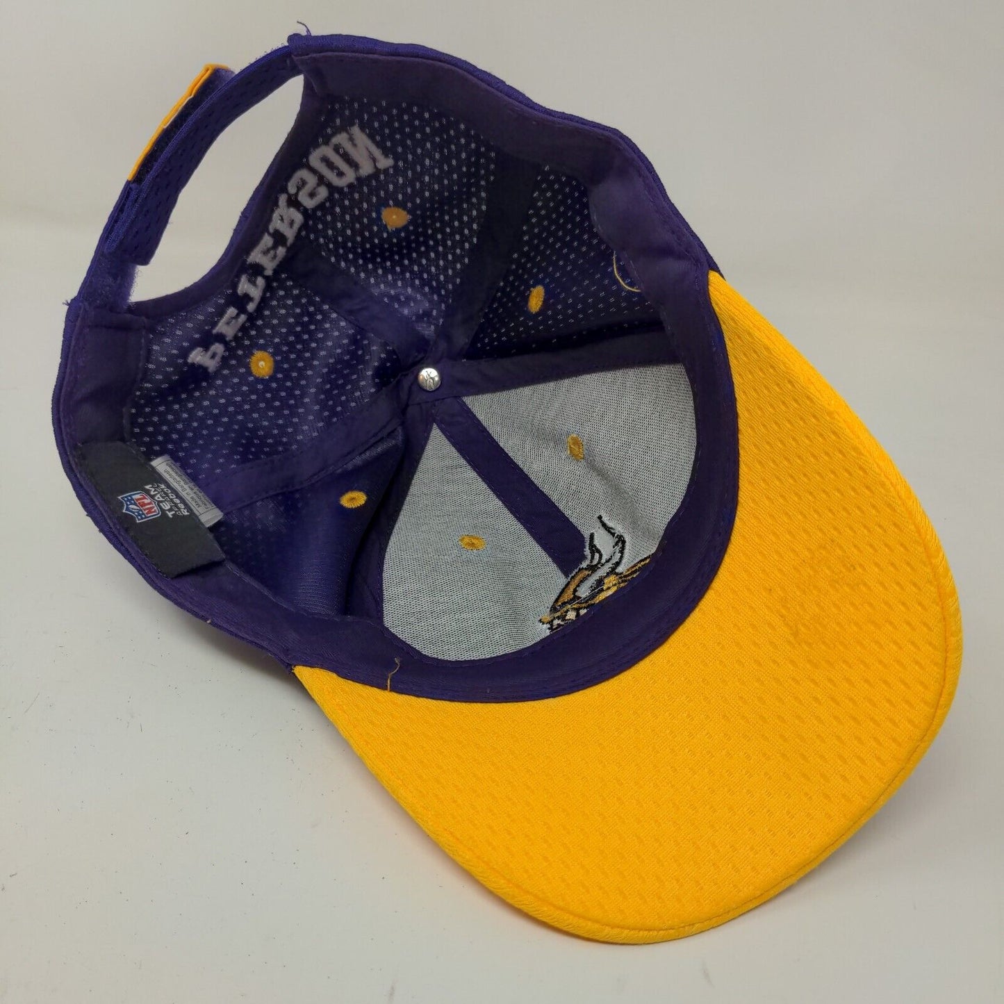 Reebok NFL Boys Minnesota Vikings Strapback Hat Purple Yellow #28 Peterson