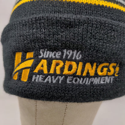 Cap America Hyundai & Hardings Construction Equipment Beanie Hat Black Made USA