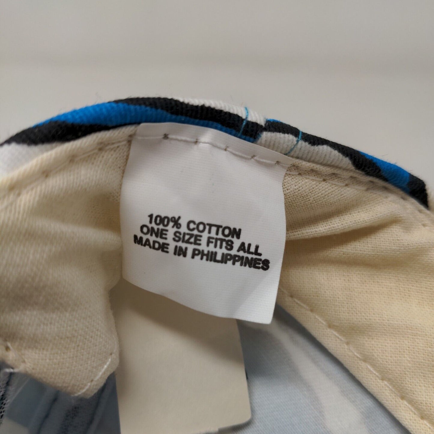 Unbranded Men's Snapback Hat Blue White OSFA Stripes Waves 100% Cotton