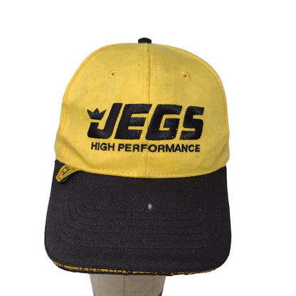 Jegs High Performance Mens Strapback Hat Yellow Black Embroidered Logo