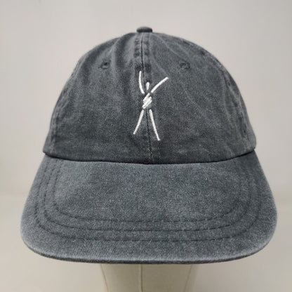 ZKAPZ Men's Slideback Hat Gray OSFA Embroidered Stick Figure Waving Logo