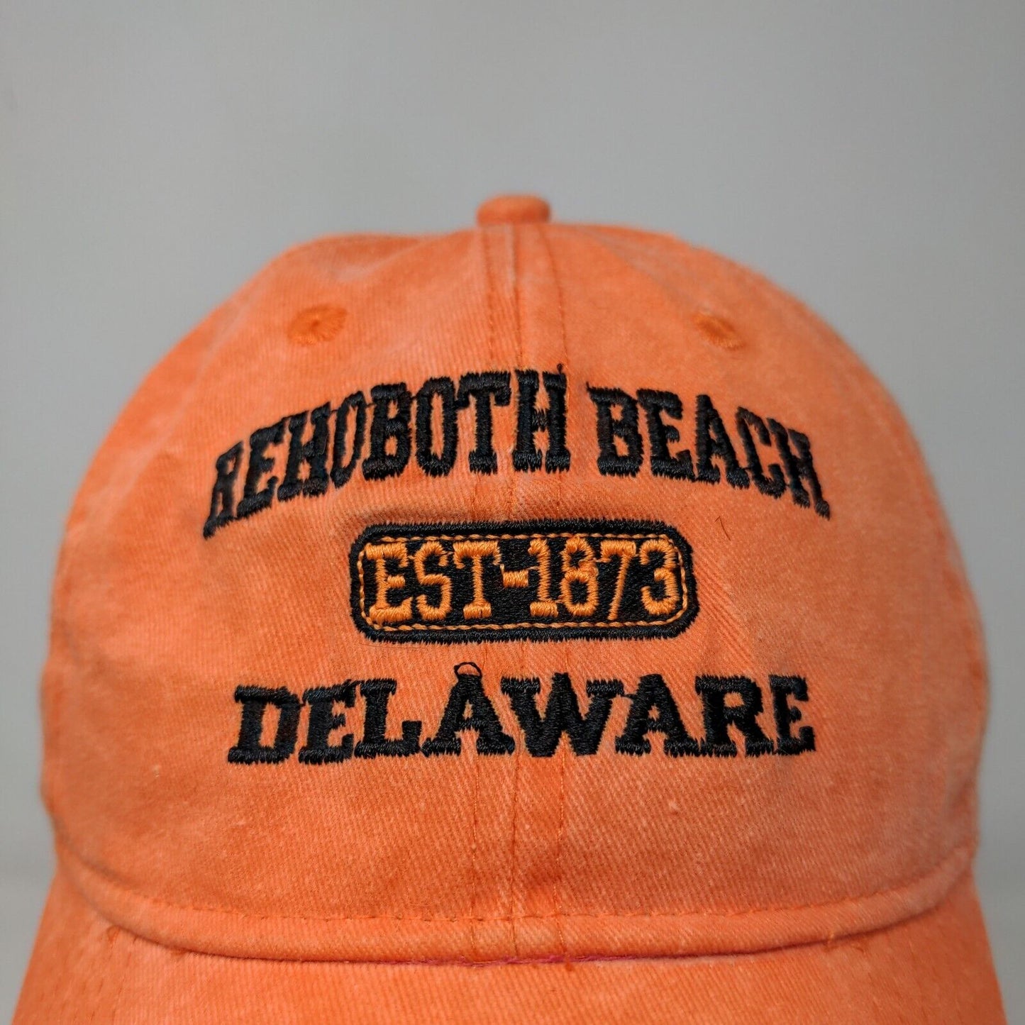 Outback Men's Strapback Hat Orange OSFA Rehoboth Beach Delaware Embroidered Logo