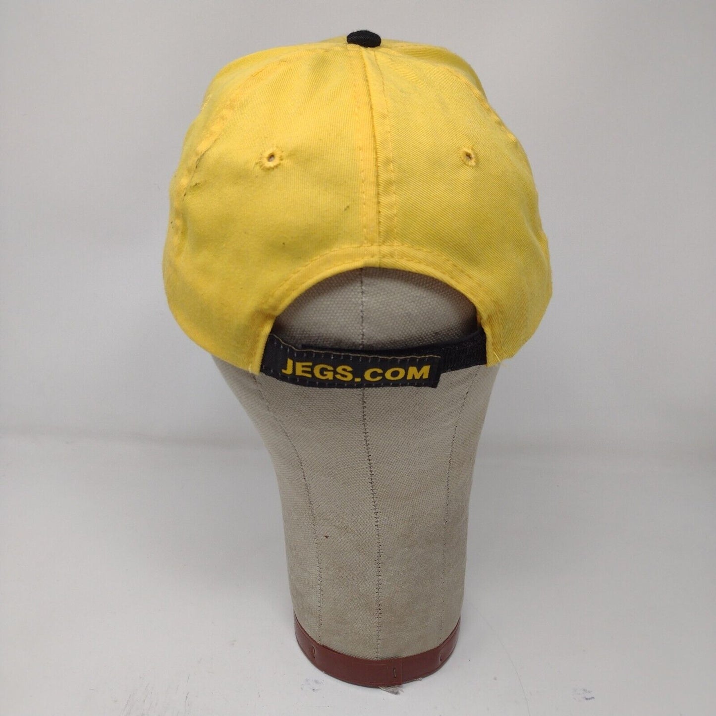 Jegs High Performance Mens Strapback Hat Yellow Black Embroidered Logo