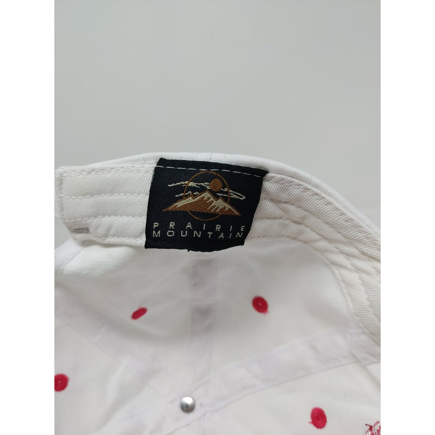 Niagra Falls State Park Slideback Hat White & Pink Embroidered Spell Out