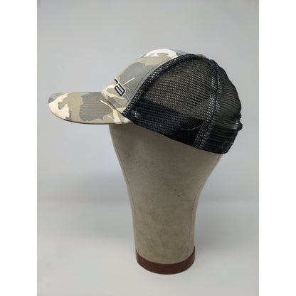 Cobra Slideback Meshback Camo Hat Gray Brown Embroidered Logo Spell Out