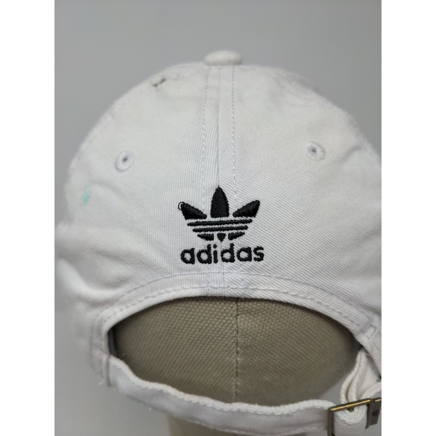 Womens Adidas Slideback Hat Embroidered Trefoil Logo OSFW White