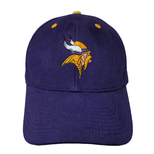 NFL Men's Strapback Hat Purple OSFA Minnesota Vikings Embroidered Logo Cotton