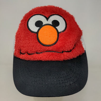 Sesame Street Toddler Strapback Hat Red Black White Size 2T-4T Fuzzy Elmo