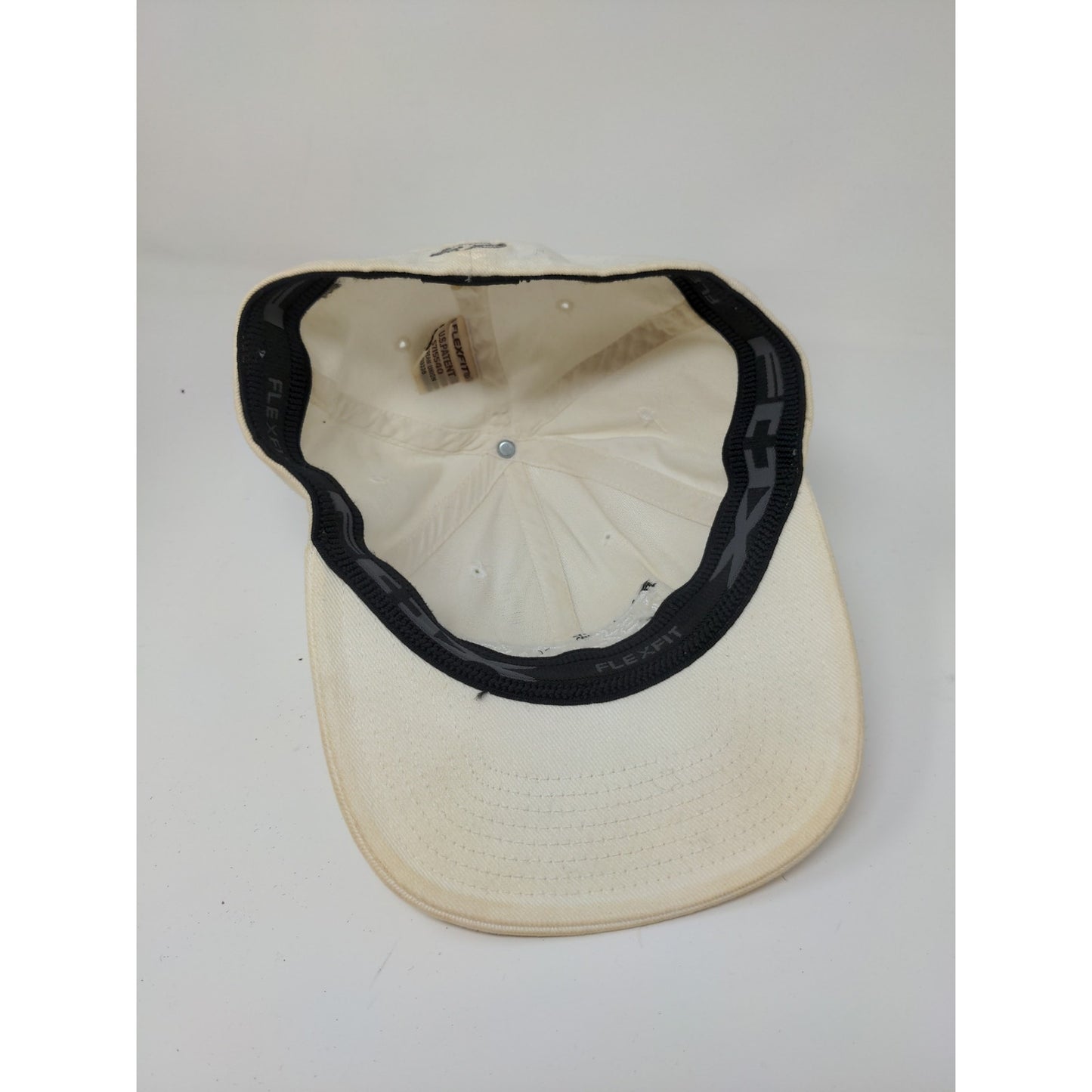 Fox Racing FlexFit Hat Embroidered Logo White SZ S/M Autographed Stains