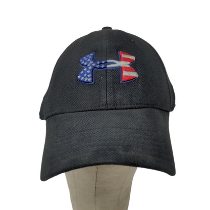 Under Armour Freedom Fitted Hat Size M/L Black Embroidered Patriotic Logo