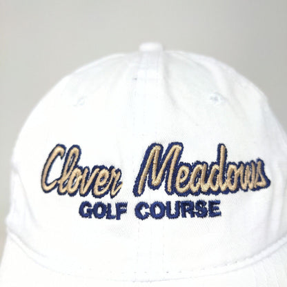 Town Talk Men's Strapback Clover Meadows Golf Course Hat White Adjustable