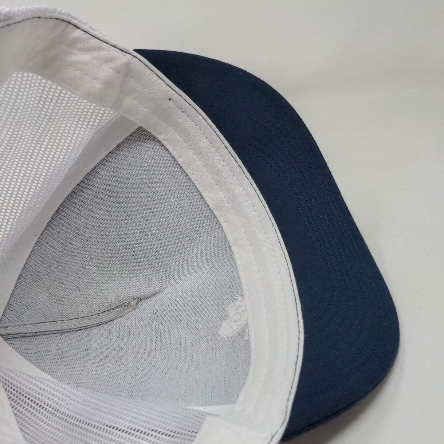 Unbranded Men's Mesh Back Snapback Hat Blue White Embroidered FI2 Logo