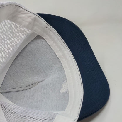 Unbranded Men's Mesh Back Snapback Hat Blue White Embroidered FI2 Logo