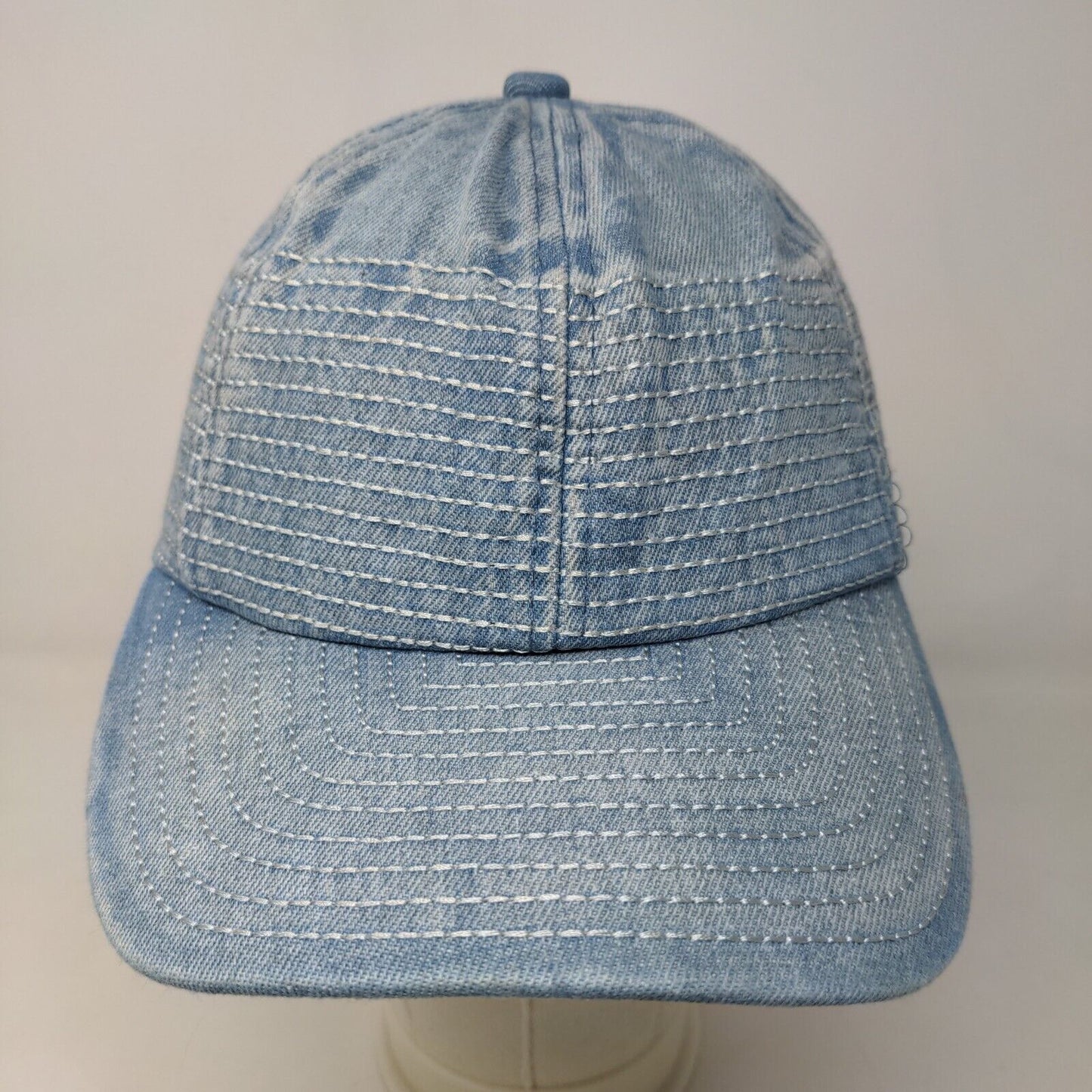 Unbranded Men's Slideback Hat Blue OSFM Denim Stitched Accents