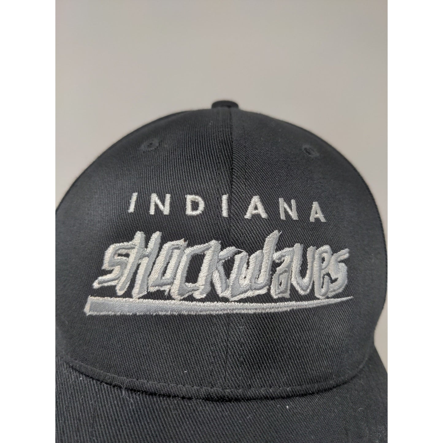 Indiana Shockwaves FlexFit Hat Size S-M Black Embroidered Spell Out
