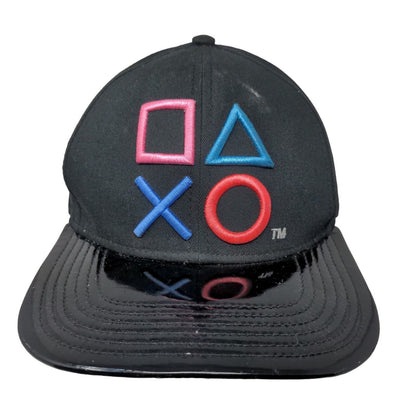 Bioworld Men's Snapback Hat Black OSFM Embroidered Playstation Logo 2019 14+