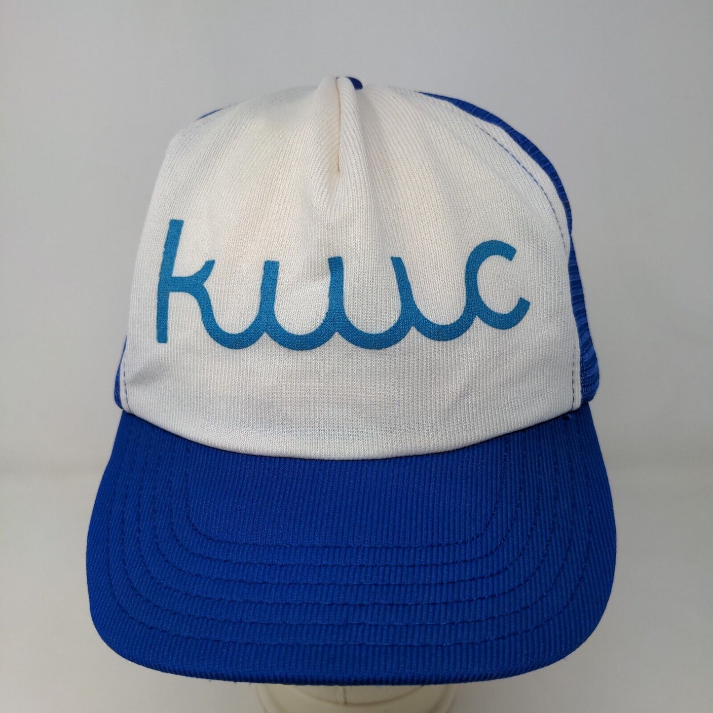 Unbranded Men's Snapback Mesh Back Hat Blue White KWC Graphic Logo Adjustable