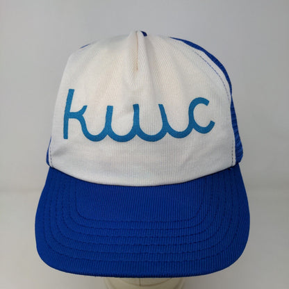 Unbranded Men's Snapback Mesh Back Hat Blue White KWC Graphic Logo Adjustable
