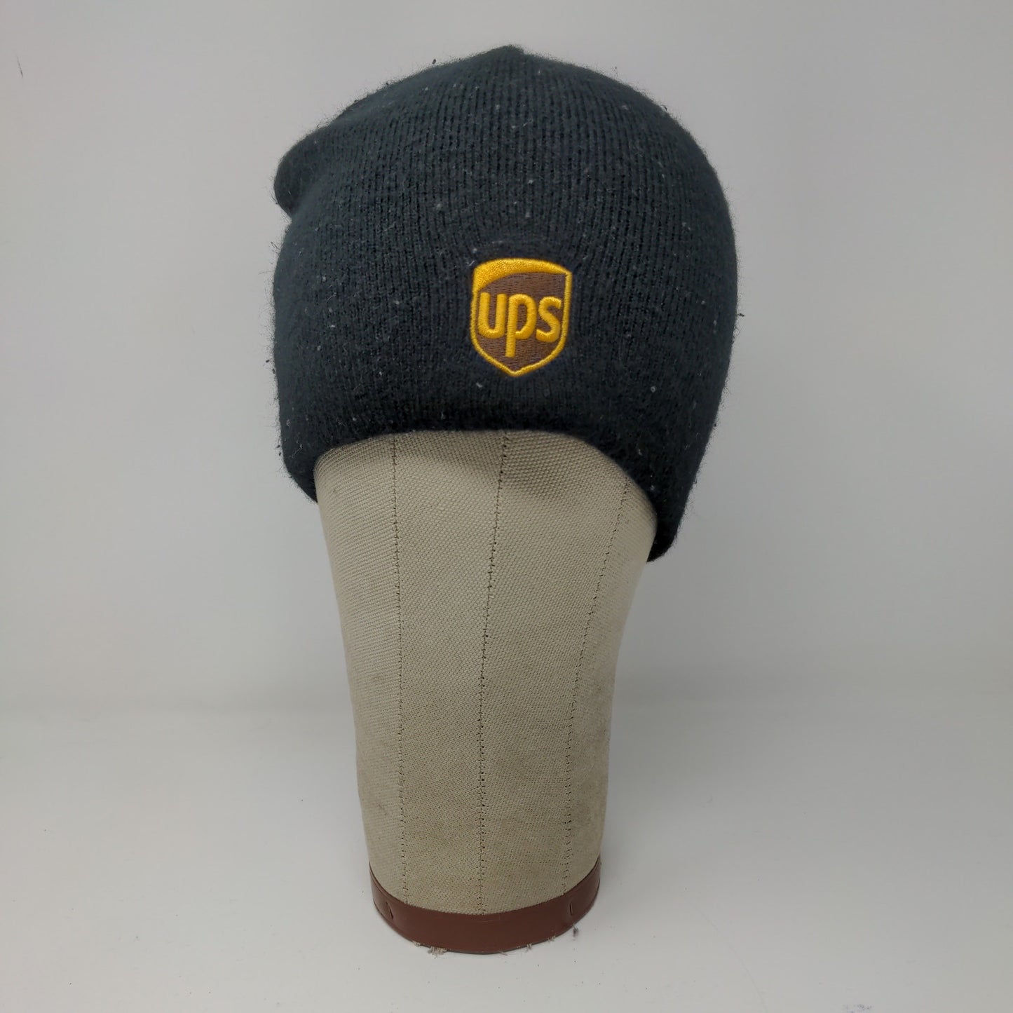 UPS Employee Uniform Beanie Hat Black Embroidered Logo Delivery OSFA