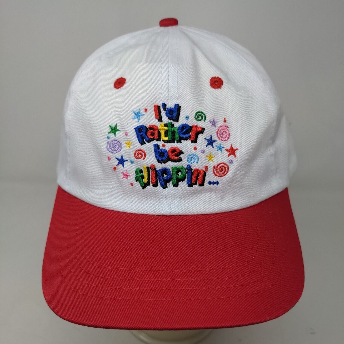 Unbranded Men's Snapback Hat White OSFA Embroidered Logo I'd Rather Be Flippin'