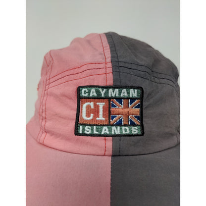 Cayman Islands Slideback Hat Vacation Tourist Gray & Pink Embroidered Logo