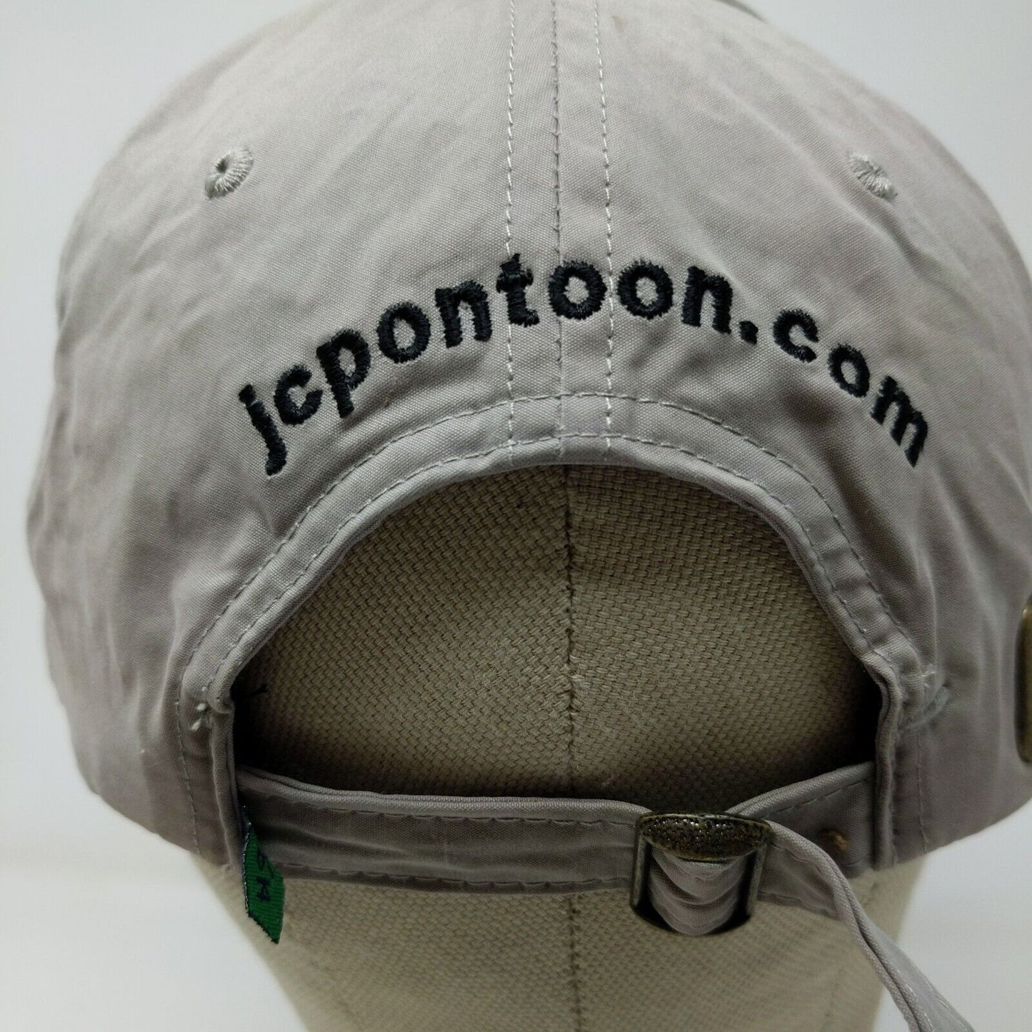 JC Pontoon Men's Slideback Hat Gray Adjustable Embroidered Logo