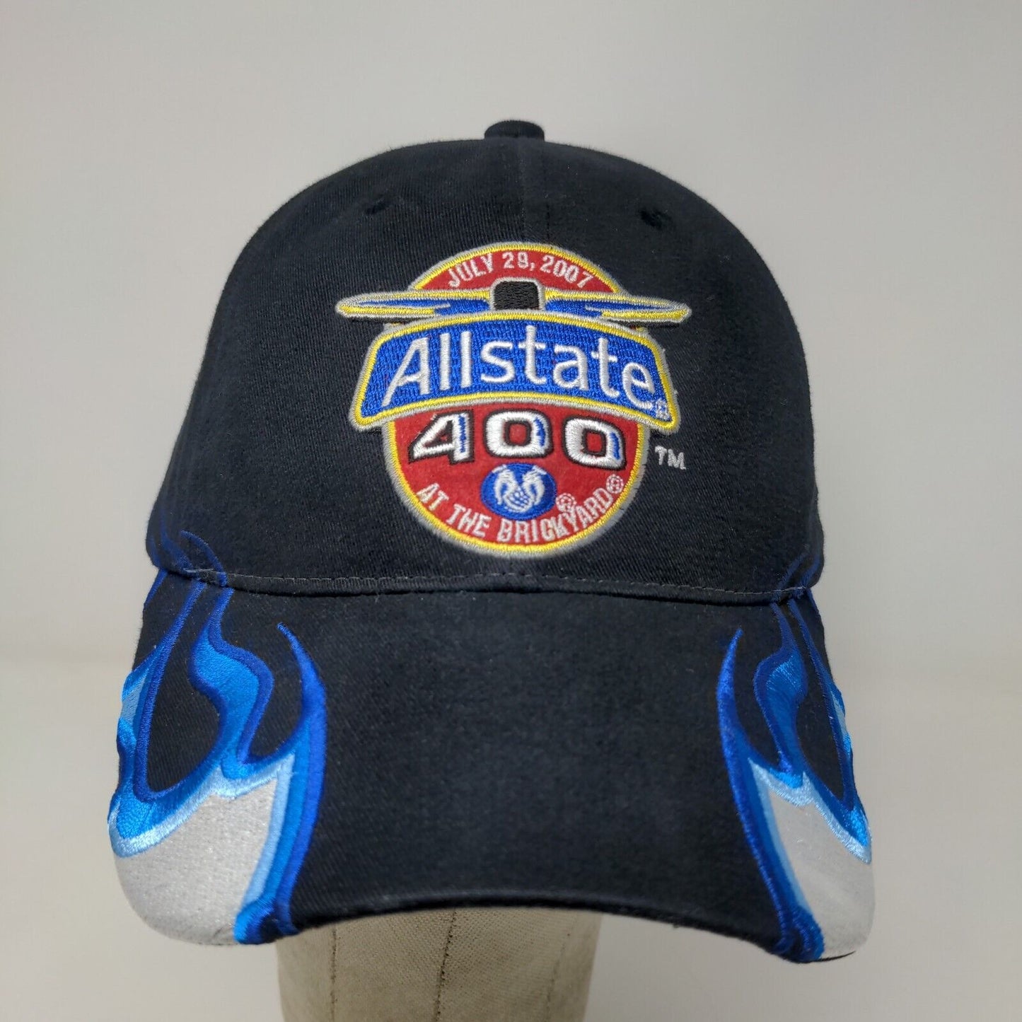 Main Gate Men's Allstate Brickyard 400 Strapback Hat Black 2007 Flames