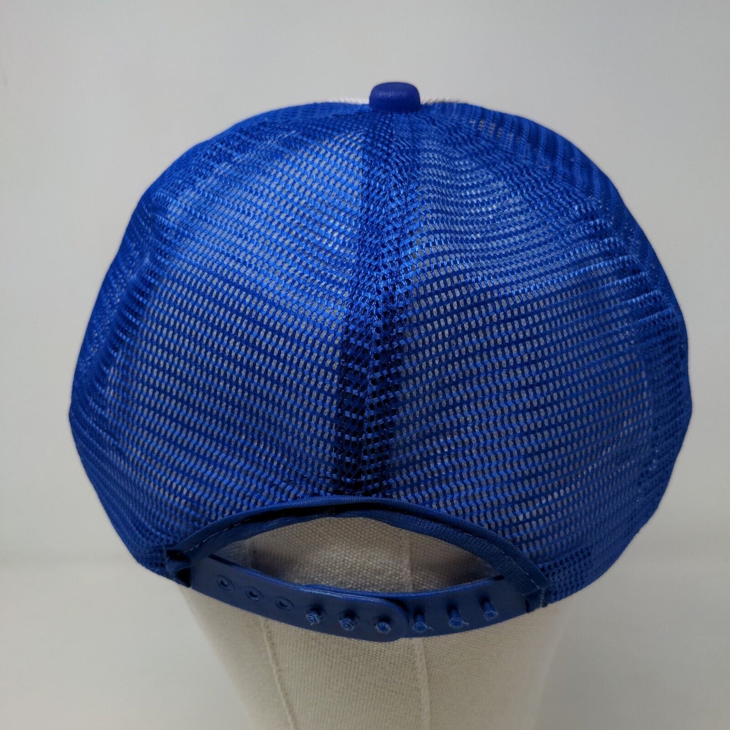 Unbranded Men's Snapback Mesh Back Hat Blue White KWC Graphic Logo Adjustable