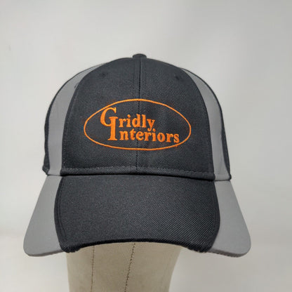 Otto Men's Strapback Hat Black Gray OSFM Gridley Interiors Embroidered Logo