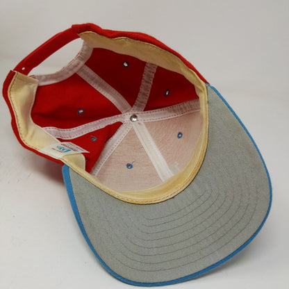 New Era Men's Snapback Hat Red Blue Size M/L Embroidered Logo Made USA