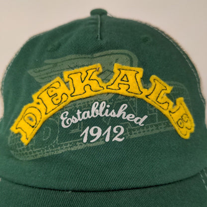 Dekalb Speed Mesh Back Strapback Hat Green Yellow OSFM Embroidered Logo