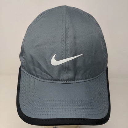 Nike Dri Fit Featherlight Men's Strapback Hat Gray OSFM Embroidered Logo