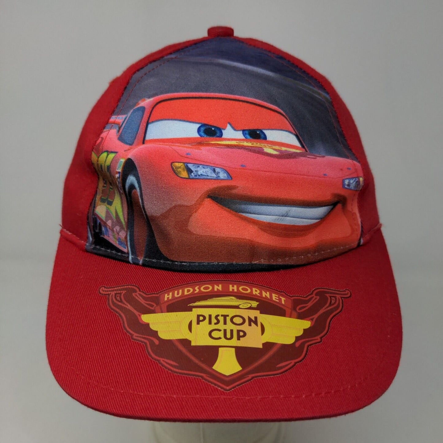 Disney Pixar Car Boy's Strapback Hat Red Size OS Lightning McQueen Piston Cup