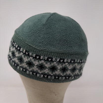 Columbia Boys Knit Beanie Hat Cap Green OSFA Fair Isle Polyester