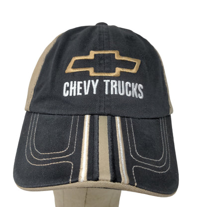 Checkered Flag Sports Men's Strapback Hat Black Tan Chevrolet Chevy Trucks