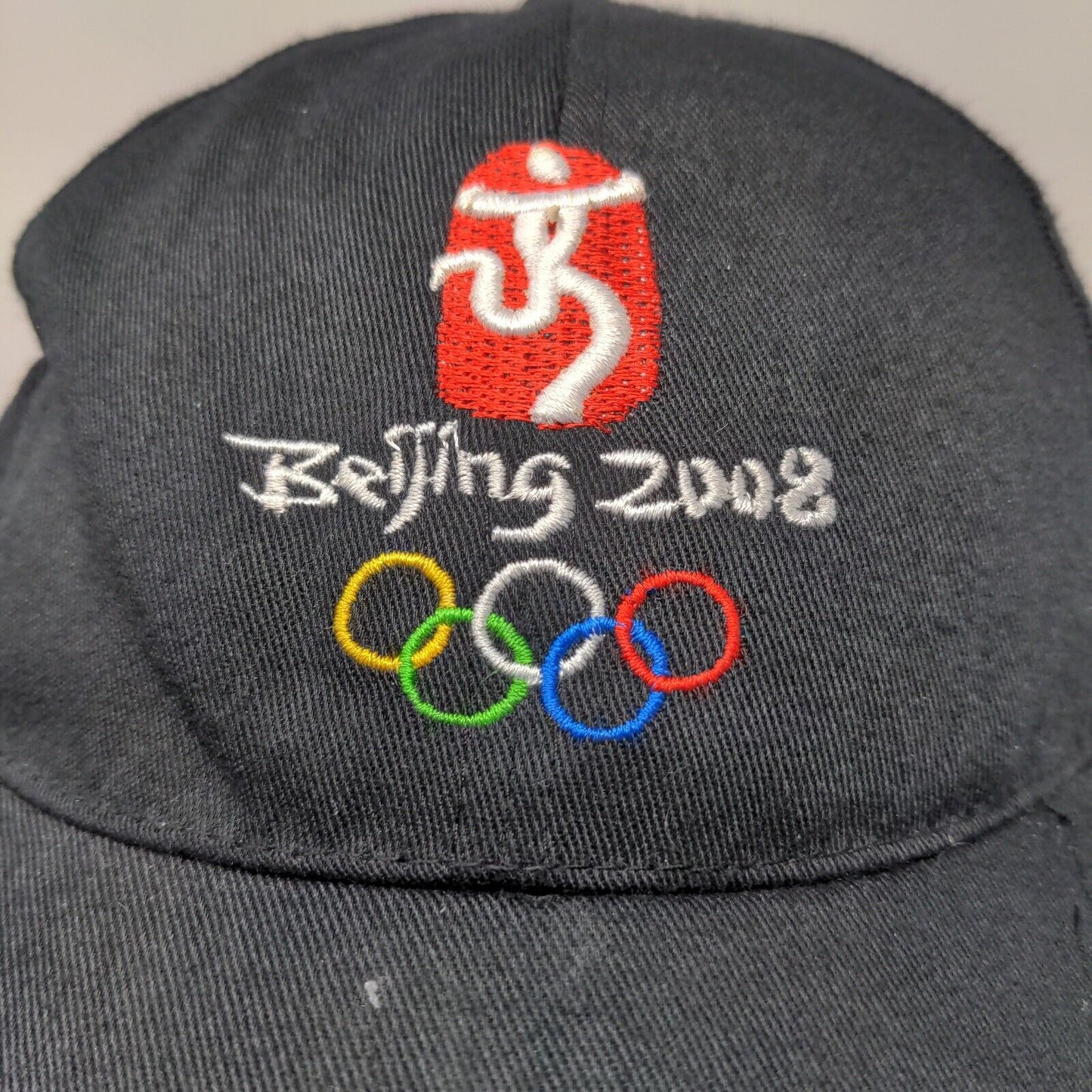 Unbranded 2008 Beijing Olympics Strapback Hat Black Embroidered Logo
