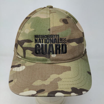 Massachusetts National Guard Men's Strapback Hat Camouflage Adjustable Logo