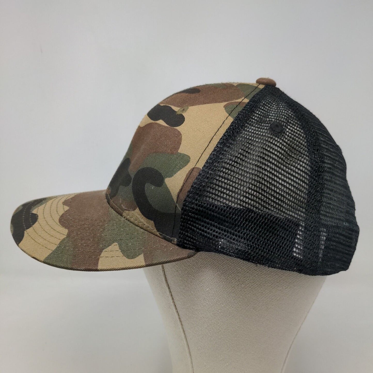 Decky Men's Snapback Mesh Back Camo Hat Green Brown OSFM Blank Cotton Nylon