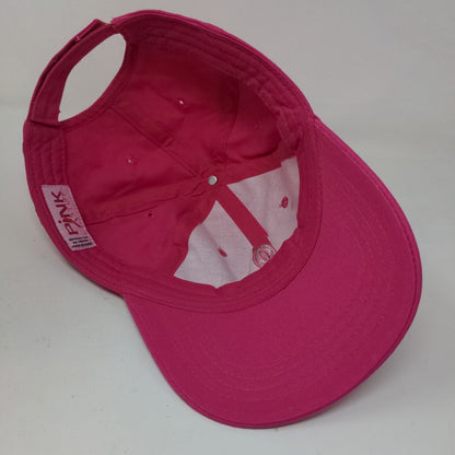 Pink Stuff Women's Strapback Hat Pink Adjustable Embroidered Logo 100% Cotton