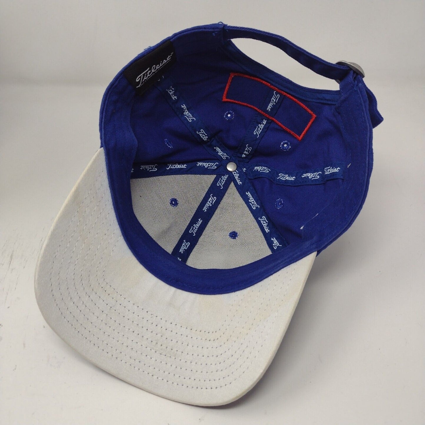 Titleist Golf Mens Pro V1 Slideback Hat Blue Adjustable Embroidered Logos