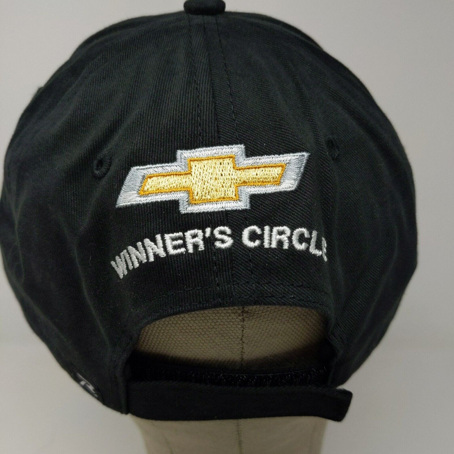 Chevrolet Strapback Hat Black Adjustable Winner's Circle Chevy Embroidered Logo